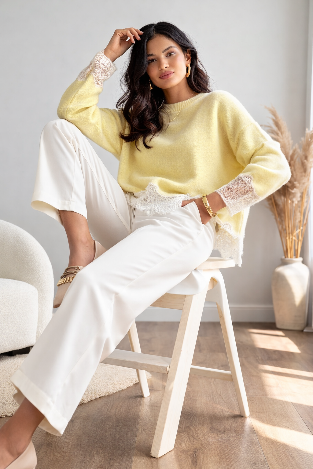 Jersey de encaje amarillo