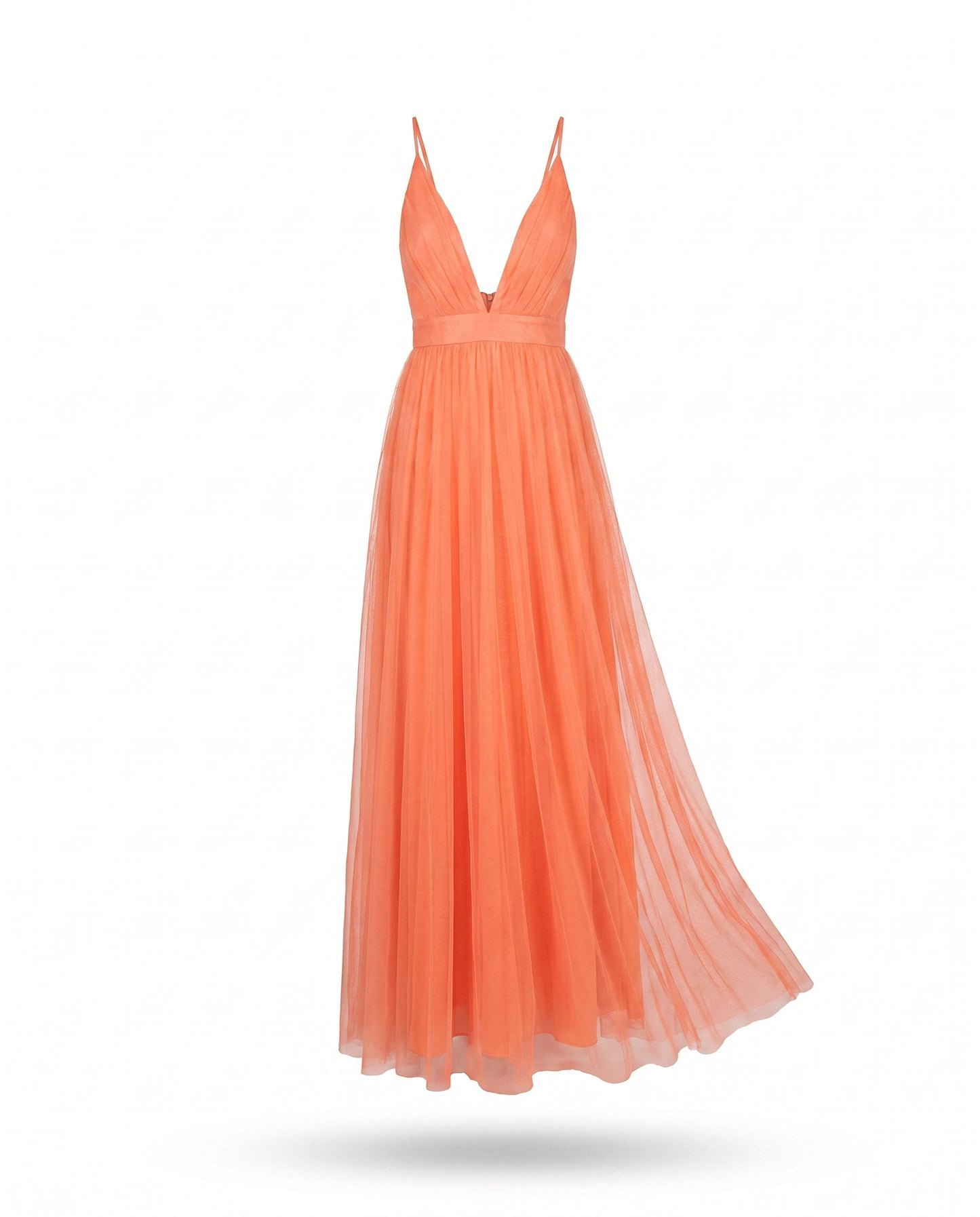 Vestido en tonos coral difuminados
