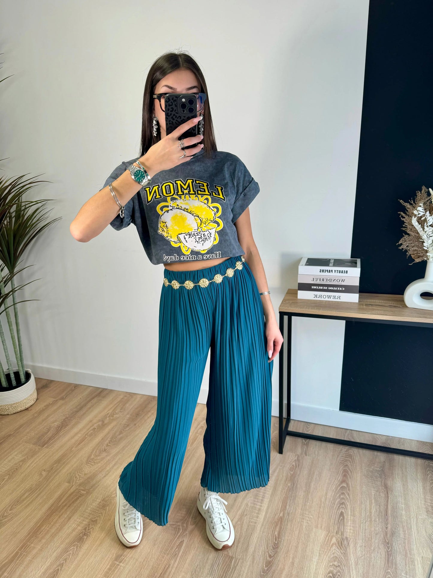 Pantalón plisado Léa