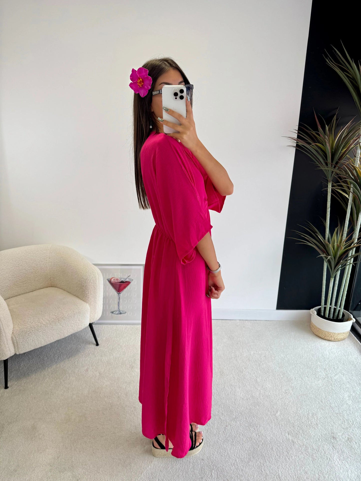 Vestido largo con abertura