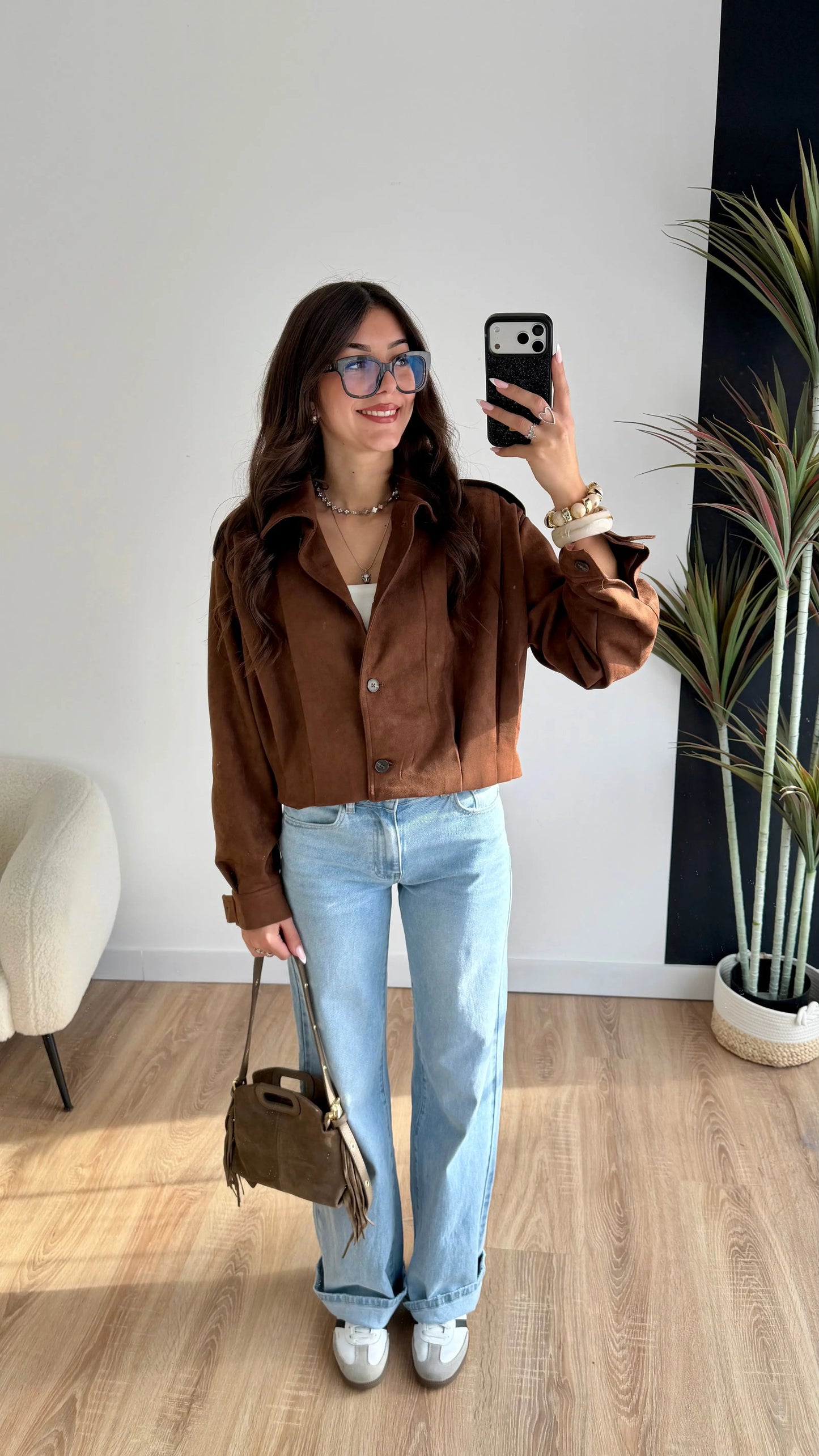 Chaqueta Olivia de ante
