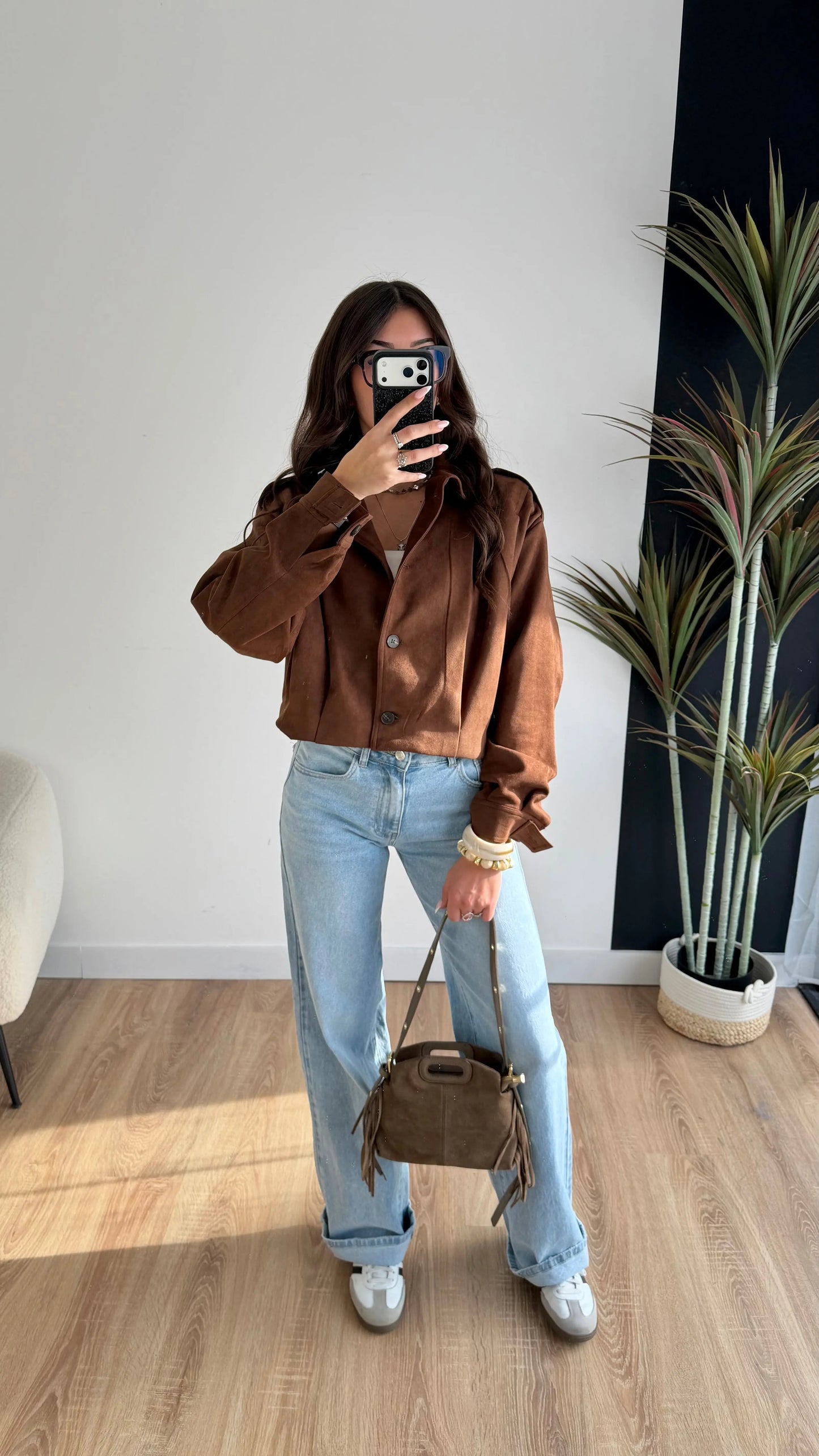 Chaqueta Olivia de ante